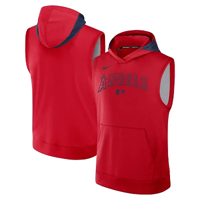 Men's Nike Red Los Angeles Angels Authentic Collection Performance Sleeveless Pullover Hoodie