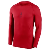 Men's Nike Red Los Angeles Angels Authentic Collection Raglan Long Sleeve T-Shirt