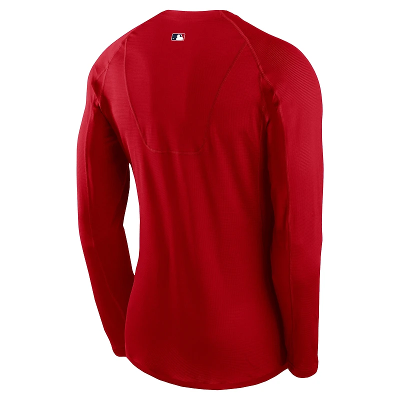 Men's Nike Red Los Angeles Angels Authentic Collection Raglan Long Sleeve T-Shirt