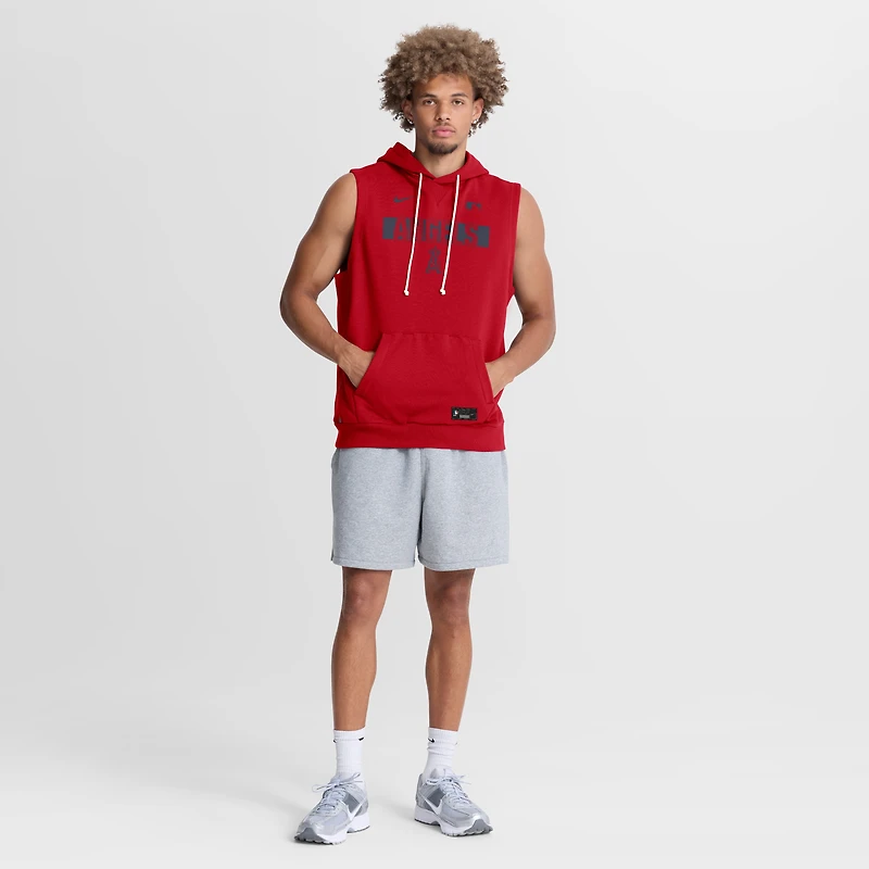 Men's Nike Red Los Angeles Angels Authentic Collection Standard Issue Dri-FIT Sleeveless Hoodie