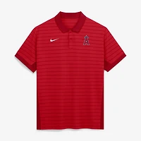 Men's Nike Red Los Angeles Angels Authentic Collection Striped Victory Dri-FIT Polo