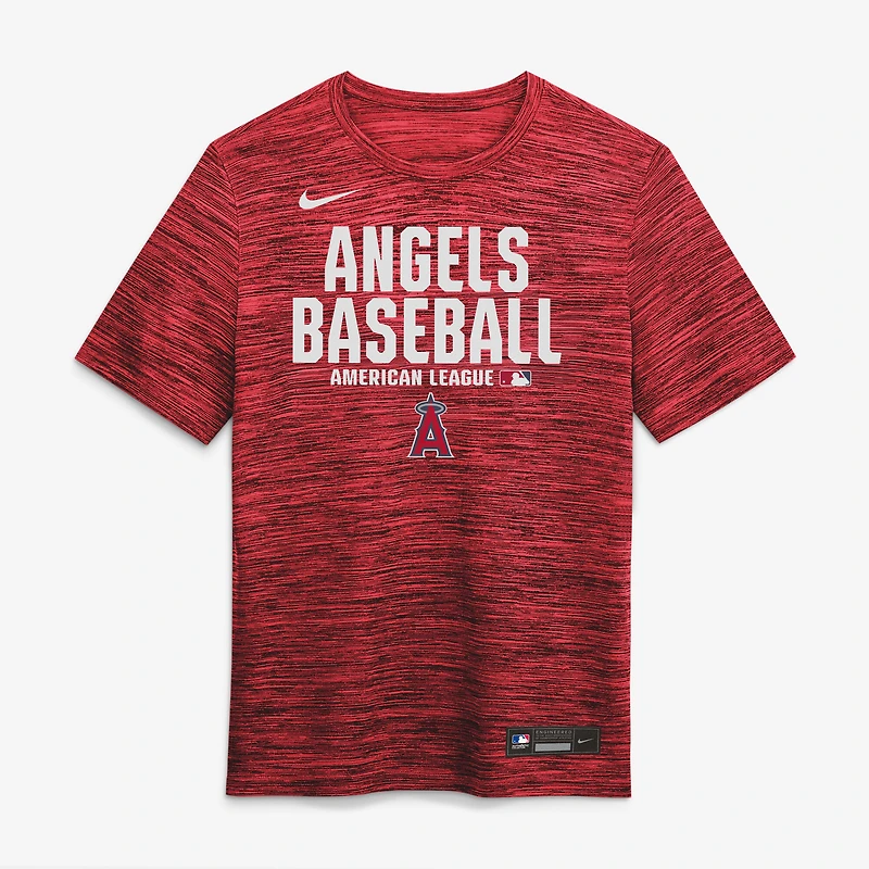 T-shirt Nike Velocity Dri-FIT Authentic Collection pour homme, rouge, Los Angeles Angels