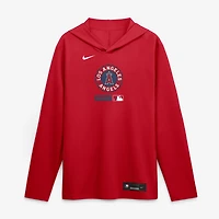 Men's Nike Red Los Angeles Angels City Connect Dri-FIT Long Sleeve Hooded T-Shirt