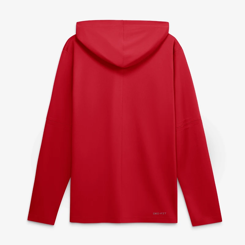 Men's Nike Red Los Angeles Angels City Connect Dri-FIT Long Sleeve Hooded T-Shirt