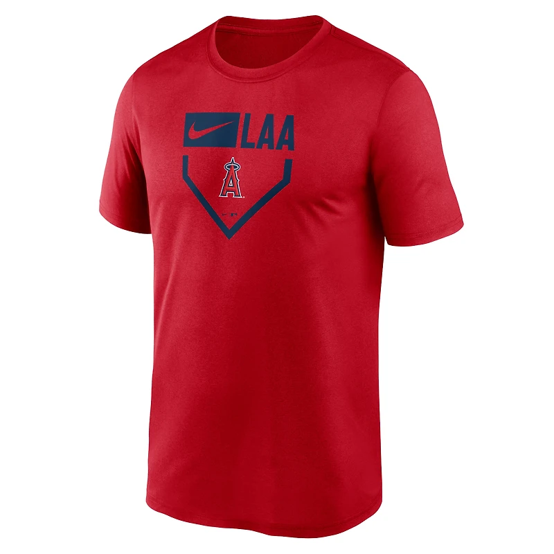 T-shirt Nike rouge Los Angeles Angels Home Plate Icon Legend Performance pour homme