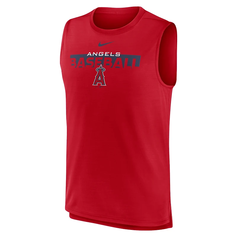 Débardeur Nike Los Angeles Angels Knockout Stack Exceed Muscle rouge pour homme