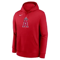 Men's Nike Red Los Angeles Angels Logo Club Fleece Hoodie