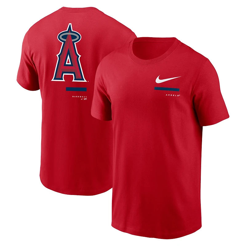T-shirt à épaules dénudées Los Angeles Angels Nike rouge pour homme