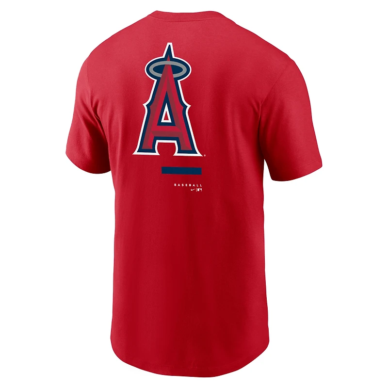 T-shirt à épaules dénudées Los Angeles Angels Nike rouge pour homme