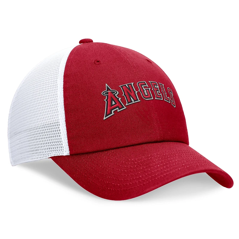 Men's Nike Red Los Angeles Angels Wordmark Adjustable Trucker Hat