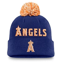 Men's Nike  Royal Los Angeles Angels Peak Cuffed Knit Hat with Pom