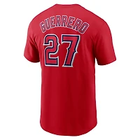 T-shirt Nike rouge avec nom et numéro pour homme Vladimir Guerrero des Los Angeles Angels Fuse