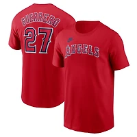 T-shirt Nike rouge avec nom et numéro pour homme Vladimir Guerrero des Los Angeles Angels Fuse