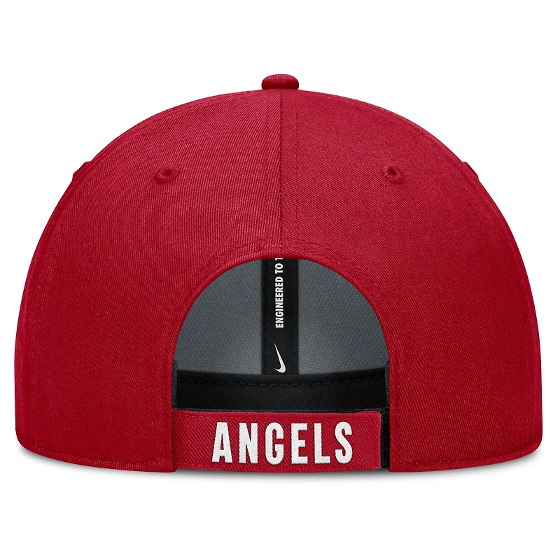 Casquette ajustable Nike blanche/rouge Los Angeles Angels Club Performance pour homme