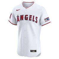 Men's Nike White Los Angeles Angels Home Elite Patch Jersey