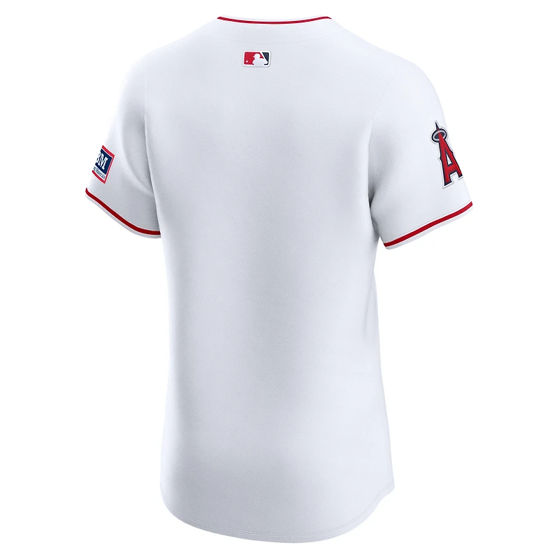 Men's Nike White Los Angeles Angels Home Elite Patch Jersey