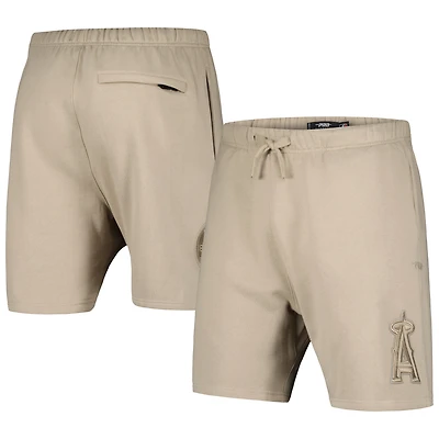 Men's Pro Standard Khaki Los Angeles Angels Neutral Fleece Shorts