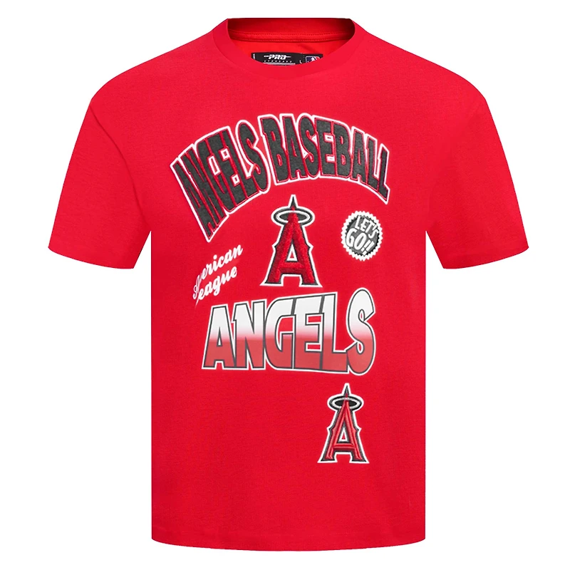 Men's Pro Standard Red Los Angeles Angels Turn It Up Dropped Shoulder T-Shirt