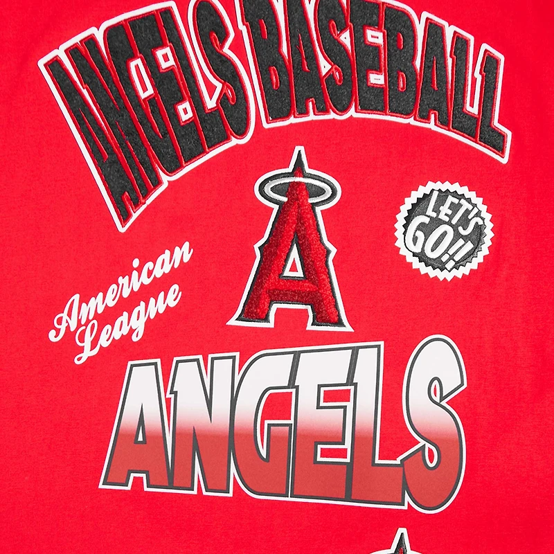 Men's Pro Standard Red Los Angeles Angels Turn It Up Dropped Shoulder T-Shirt