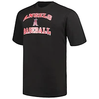 T-shirt Los Angeles Angels Big & Tall Profile noir/gris chiné pour homme