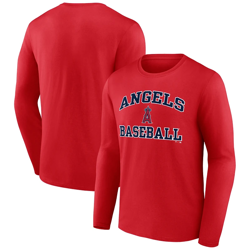 Men's  Red Los Angeles Angels Heart & Soul Long Sleeve T-Shirt