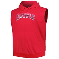 Sweat à capuche pullover muscle en jersey Los Angeles Angels rouge pour homme