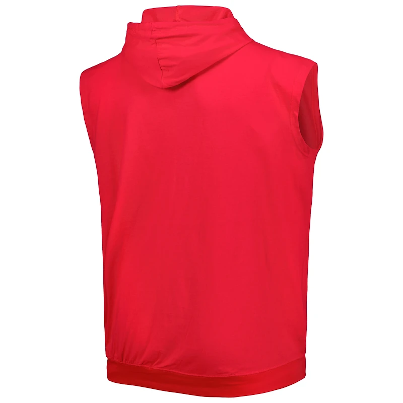 Sweat à capuche pullover muscle en jersey Los Angeles Angels rouge pour homme