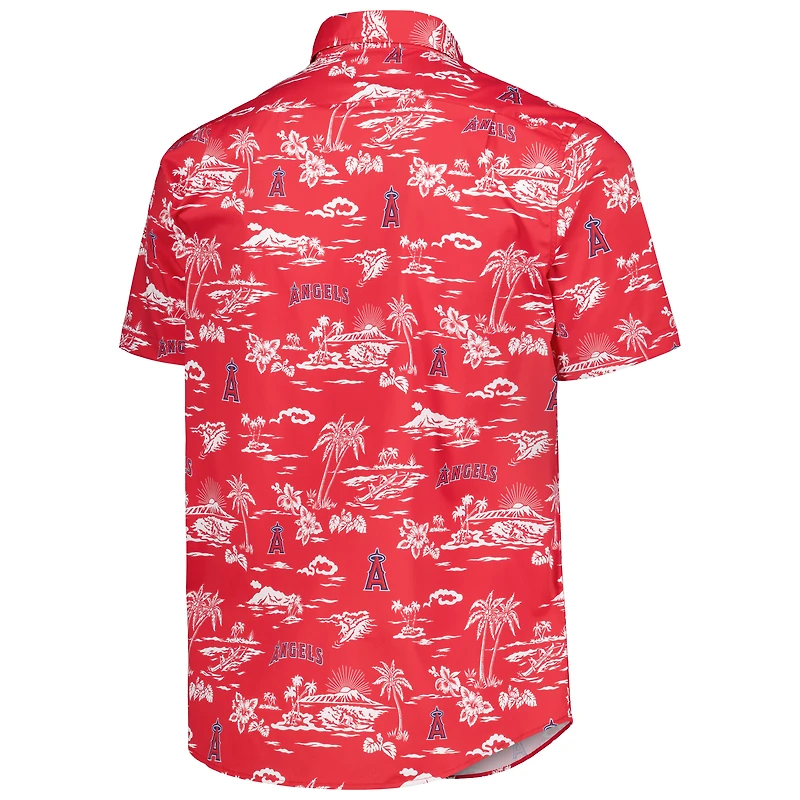 Chemise boutonnée rouge Kekai Performance pour homme des Los Angeles Angels de Reyn Spooner