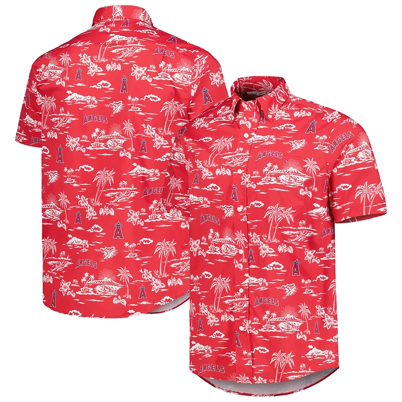 Chemise boutonnée rouge Kekai Performance pour homme des Los Angeles Angels de Reyn Spooner