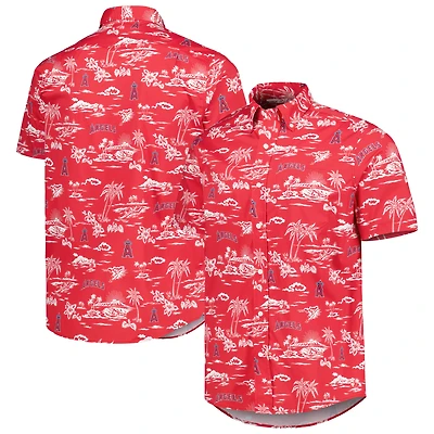 Chemise boutonnée rouge Kekai Performance pour homme des Los Angeles Angels de Reyn Spooner