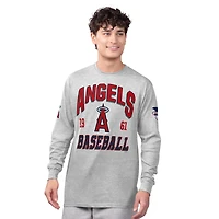 Men's Starter  Heather Gray/Red Los Angeles Angels Two-Pack Long Sleeve & Short T-Shirt Set
