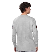 Ensemble de deux t-shirts à manches longues et courtes Starter pour homme, gris chiné/rouge, Los Angeles Angels