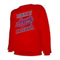 Sweat-shirt ras du cou léger rouge Stitches pour homme des Los Angeles Angels