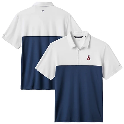 Polo tri-blend blanc/bleu marine TravisMathew des Los Angeles Angels Home Run Leader pour homme