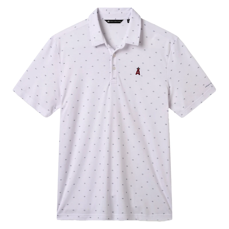 Men's TravisMathew  White Los Angeles Angels Crowd Roar Tri-Blend Polo