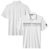 Men's TravisMathew White Los Angeles Angels Top Recruit Tri-Blend Polo