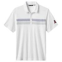 Men's TravisMathew White Los Angeles Angels Top Recruit Tri-Blend Polo