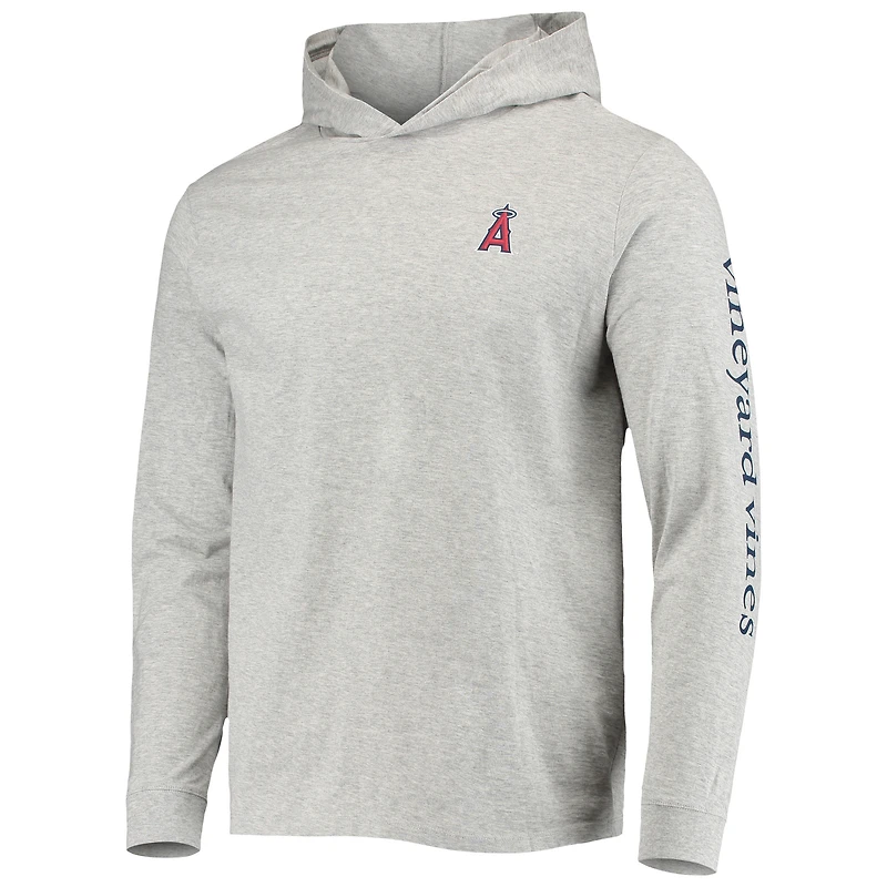 T-shirt à capuche avec logo Los Angeles Angels Vineyard Vines gris chiné pour homme