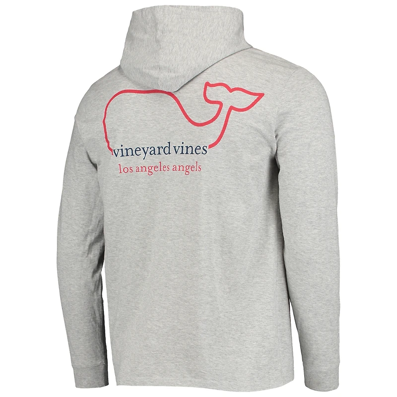 T-shirt à capuche avec logo Los Angeles Angels Vineyard Vines gris chiné pour homme