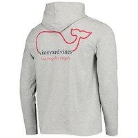 T-shirt à capuche avec logo Los Angeles Angels Vineyard Vines gris chiné pour homme