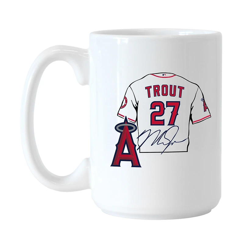 Tasse de joueur Mike Trout Los Angeles Angels 15 oz