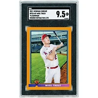 Carte Mike Trout des Angels de Los Angeles 2021 Bowman Chrome '91 Bowman Design Orange Refractor #91B-MT #03/25 authentifiée SGC 9.5