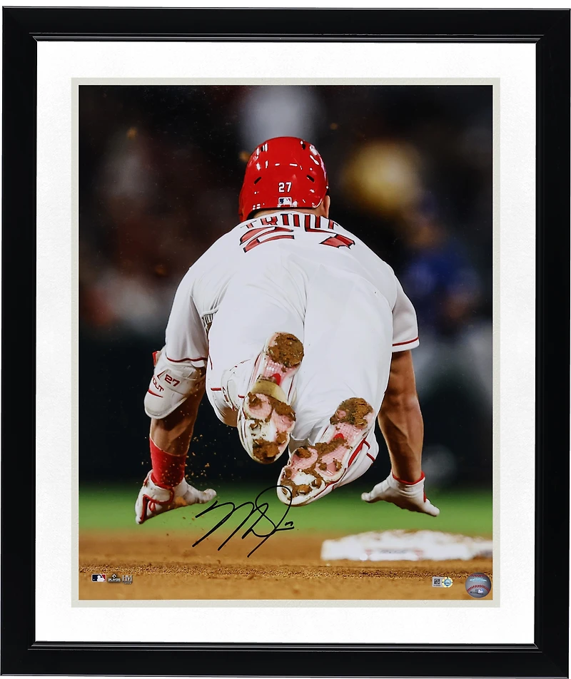 Mike Trout Los Angeles Angels Autographed 16" x 20" Sliding Photograph