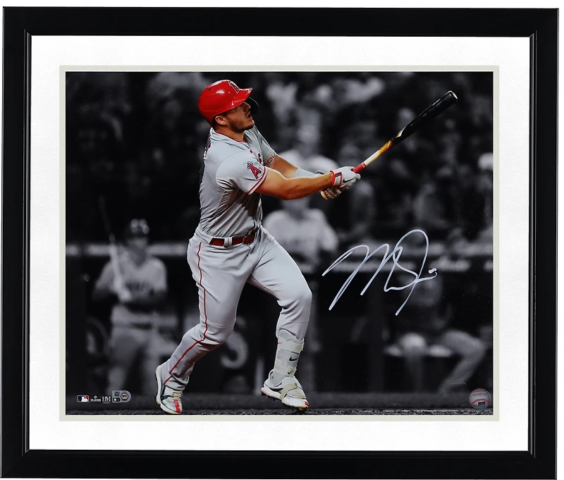 Mike Trout Los Angeles Angels Autographed 16" x 20" Spotlight Batting Photograph