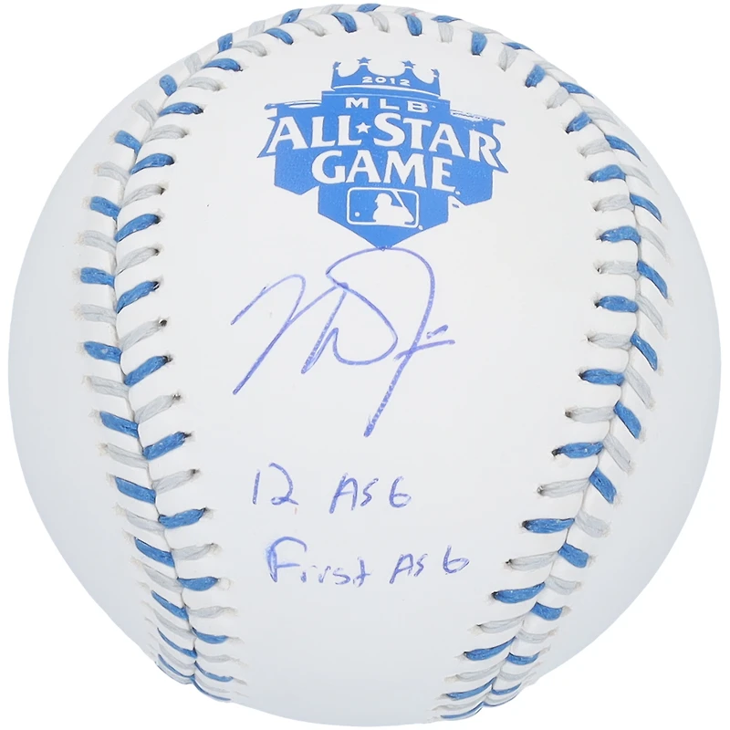 Baseball autographié par Mike Trout des Los Angeles Angels avec le logo ASG 2012 et l'inscription « 12 ASG First ASG »