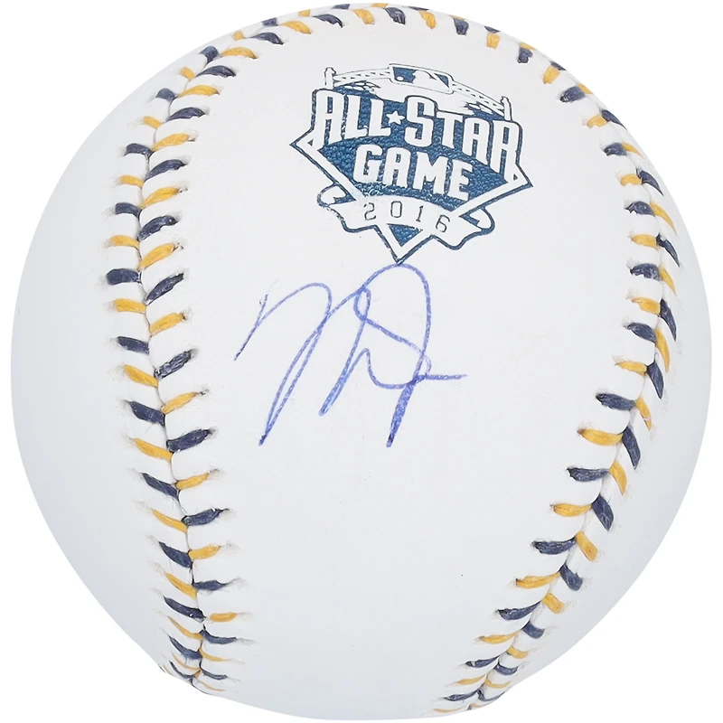 Mike Trout Los Angeles Angels Autographed 2016 All-Star Game Logo Baseball