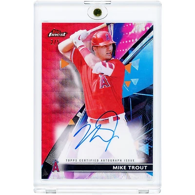 Carte autographiée de Mike Trout (Los Angeles Angels) Topps Finest Red Wave Refractor 2021 #FA-MT #2/5
