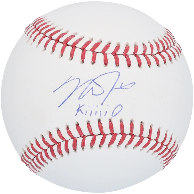 Baseball autographié par Mike Trout des Los Angeles Angels avec l'inscription "KIIIIID"