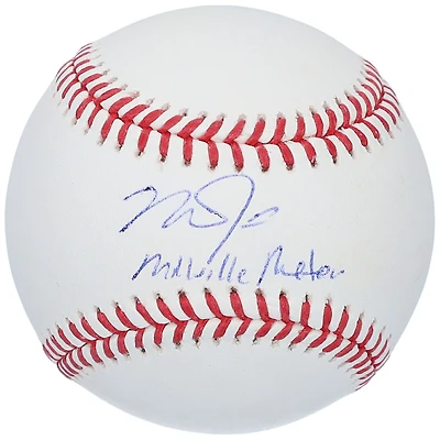 Baseball autographié par Mike Trout des Los Angeles Angels avec l'inscription « Millville Meteor »