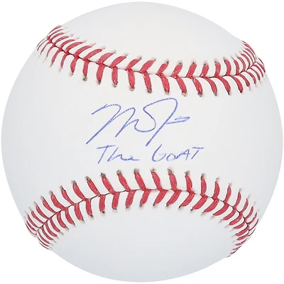 Baseball autographié par Mike Trout des Los Angeles Angels avec l'inscription « The Goat »